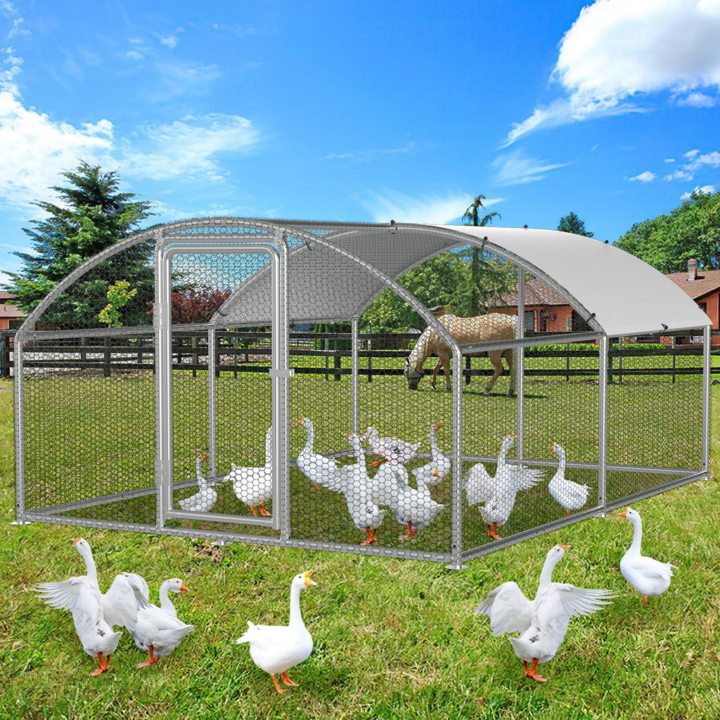 Cosmo Go Hühnerstall Freilaufgehege Kuppeldach Verzinktem Stahl 3x4x2m