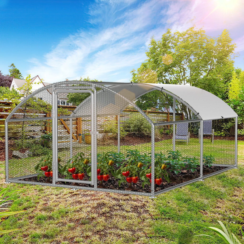 Cosmo Go Hühnerstall Freilaufgehege Kuppeldach Verzinktem Stahl 3x4x2m