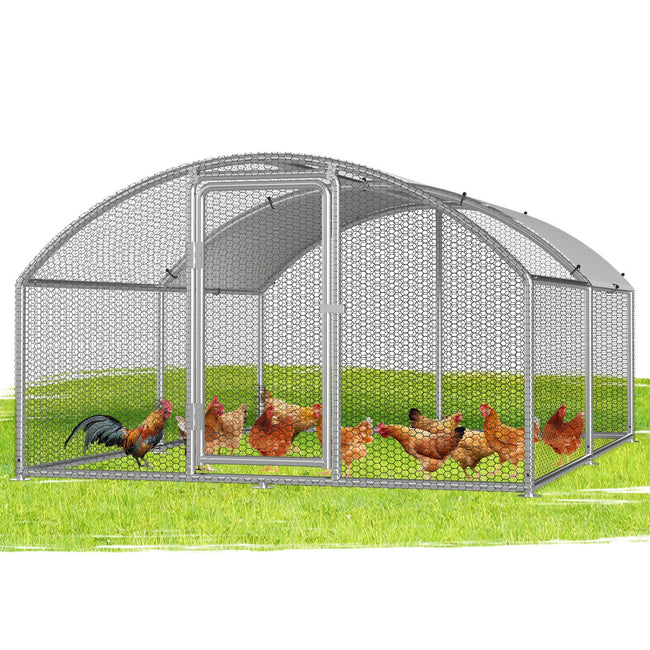 Cosmo Go Hühnerstall Freilaufgehege Kuppeldach Verzinktem Stahl 3x4x2m Hover Image