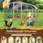 Cosmo Go Hühnerstall Freilaufgehege Kuppeldach Verzinktem Stahl 3x4x2m