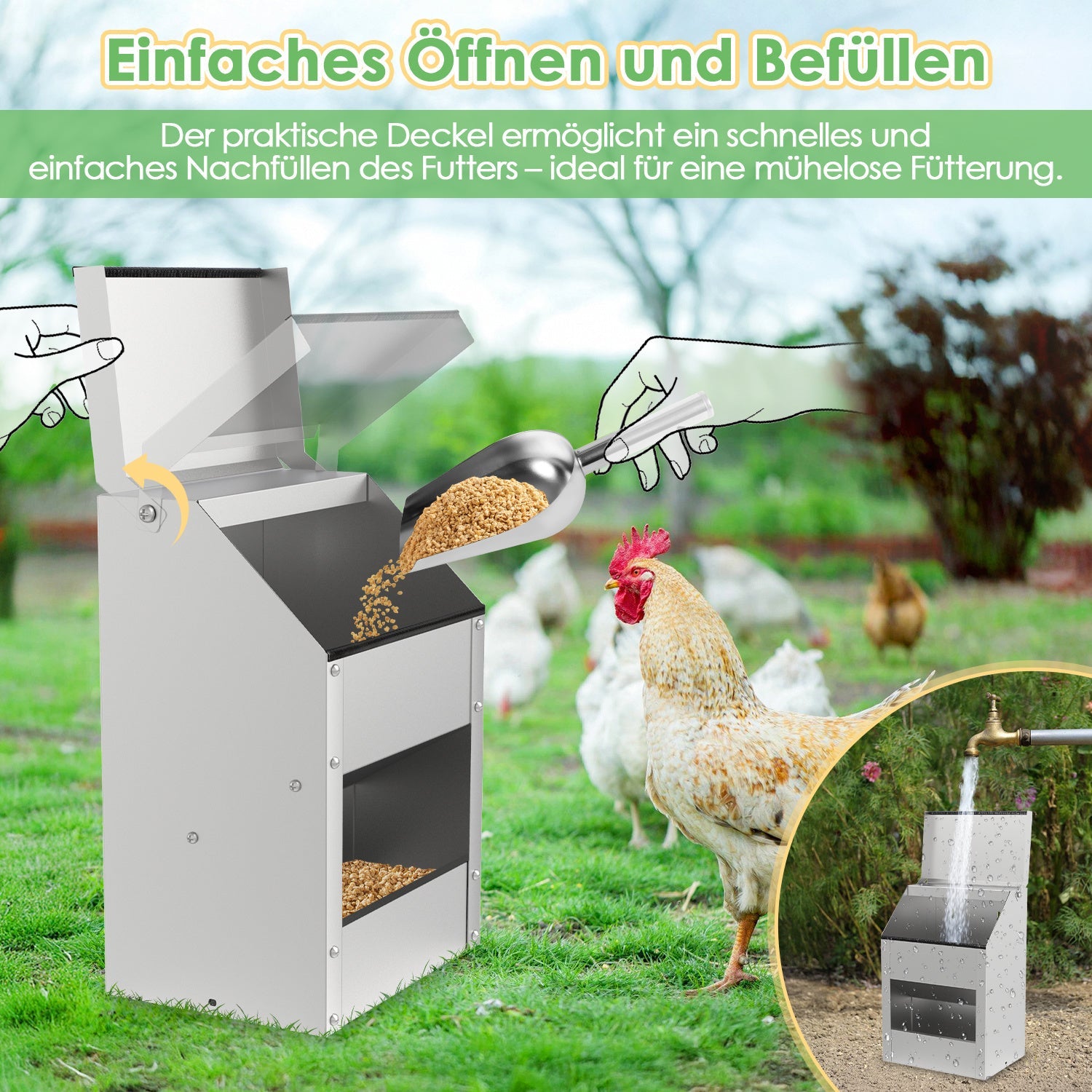 Cosmo Go Futterautomat Futterspender Edelstahl 5/15kg