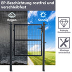 Cosmo Go Gartentor Gartentür Anthrazit Inkl. Schloss(Verschiedene Griffe)