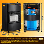 Cosmo Go Gasheizofen Gasheizer Keramik 4,2 KW mit Gasdruckregler und Adapter
