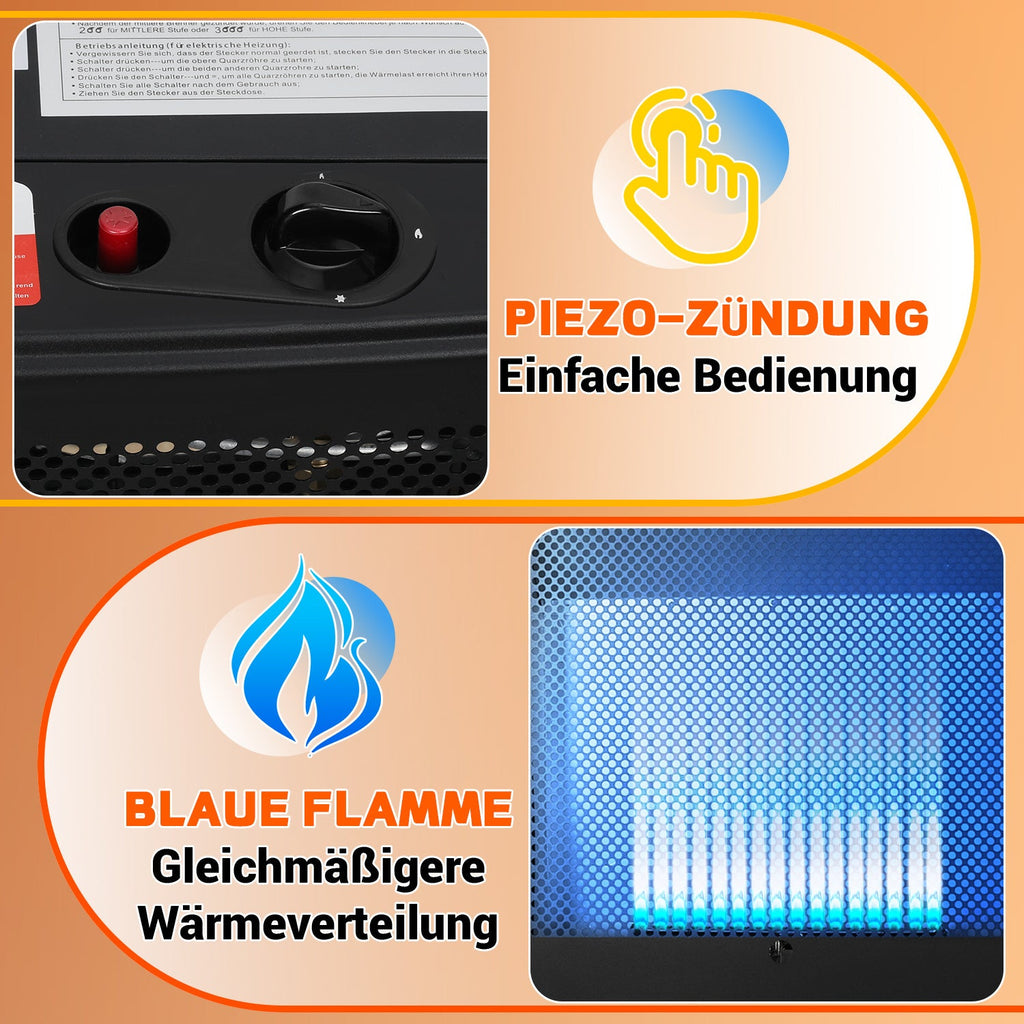Cosmo Go Gasheizung 3800W Gasheizer für Gasflaschen Faltbarer