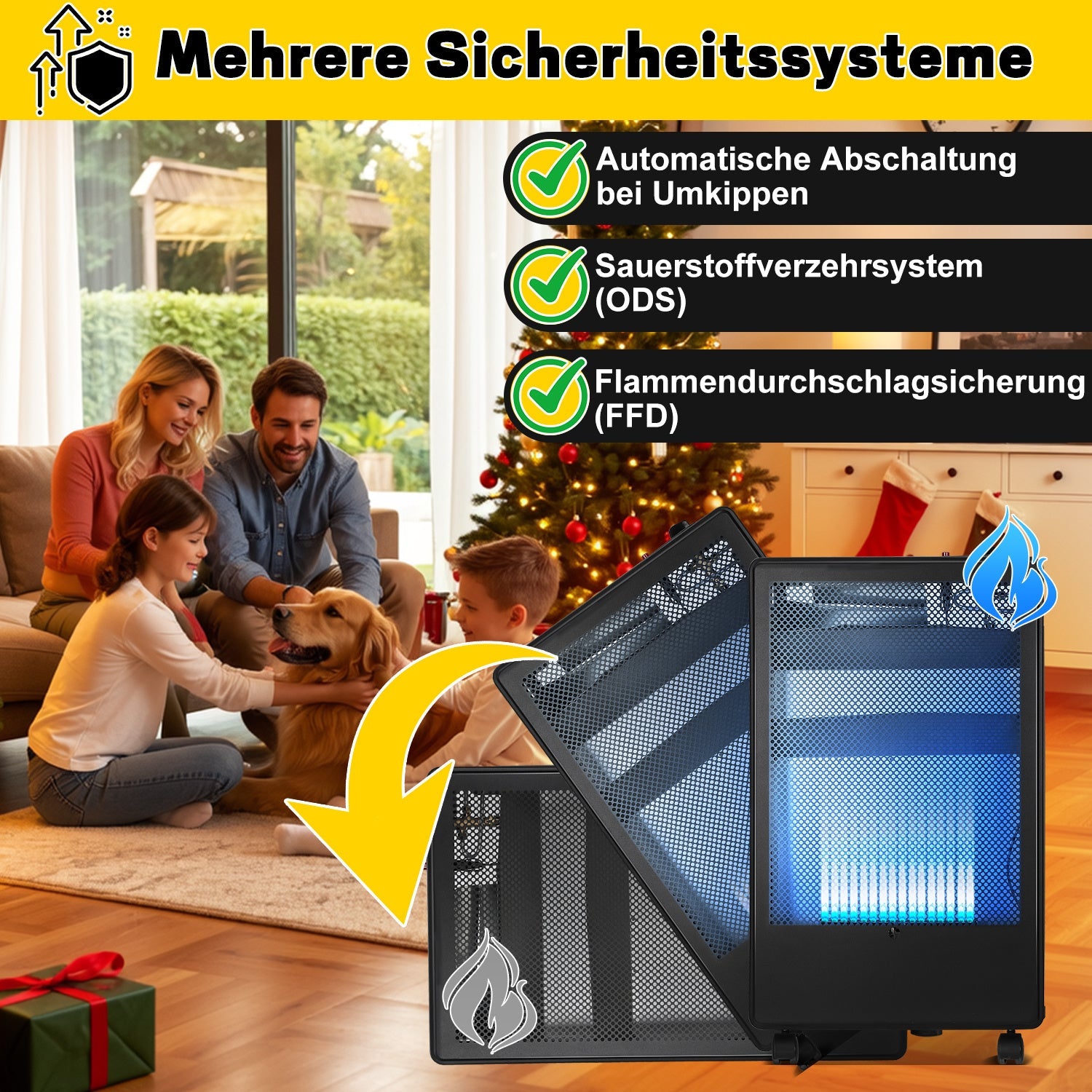 Cosmo Go Gasheizung 3800W Gasheizer für Gasflaschen Faltbarer