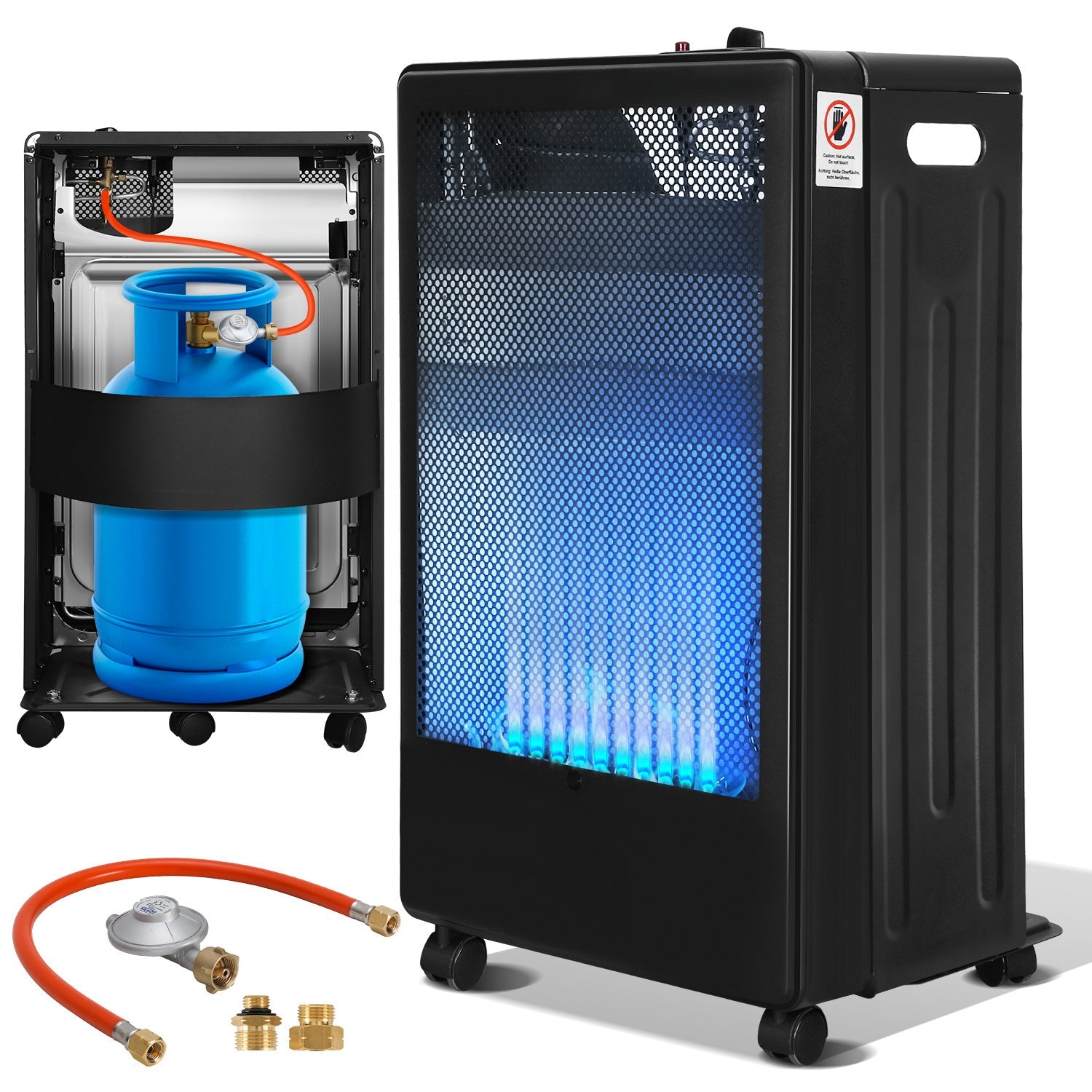 Cosmo Go Gasheizer 3800W Gasheizung für Gasflaschen Faltbarer mit EU Adapter