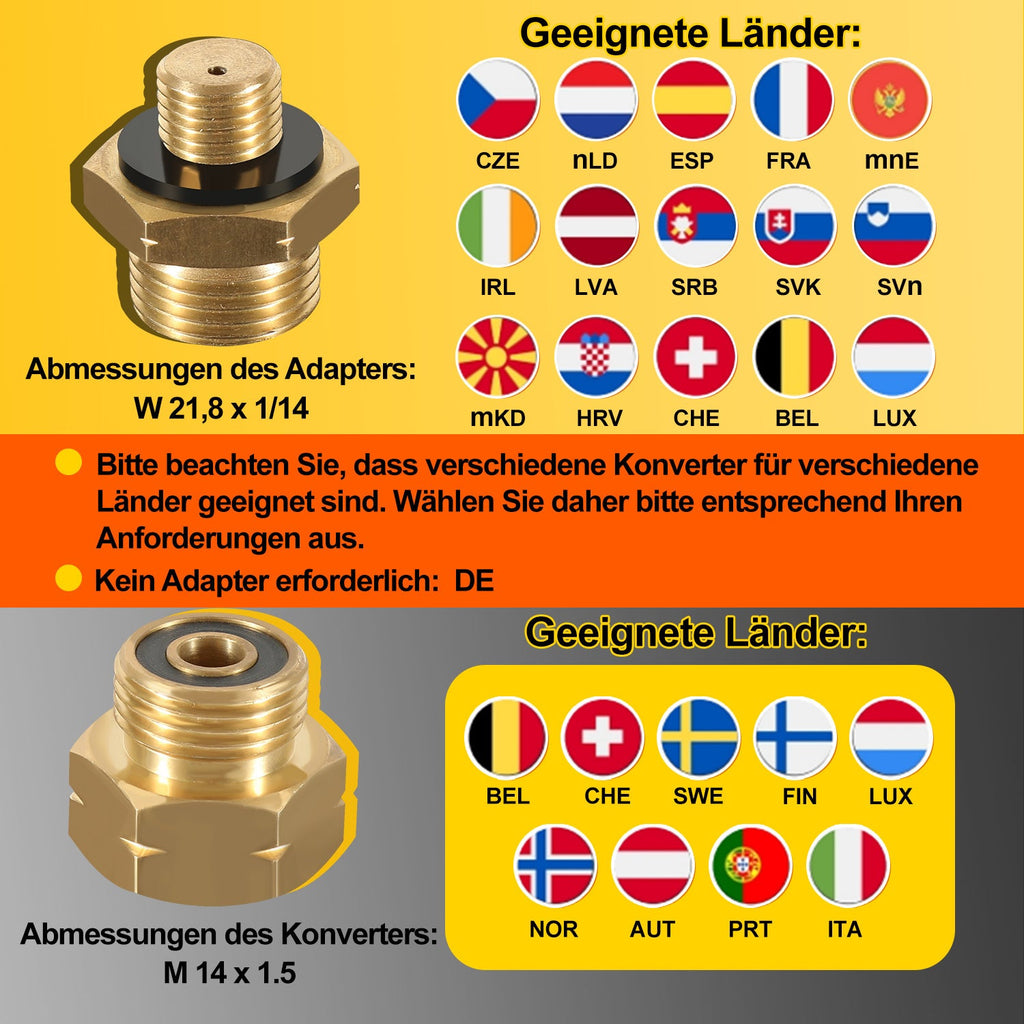 Cosmo Go Gasheizer 3800W Gasheizung für Gasflaschen Faltbarer mit EU Adapter