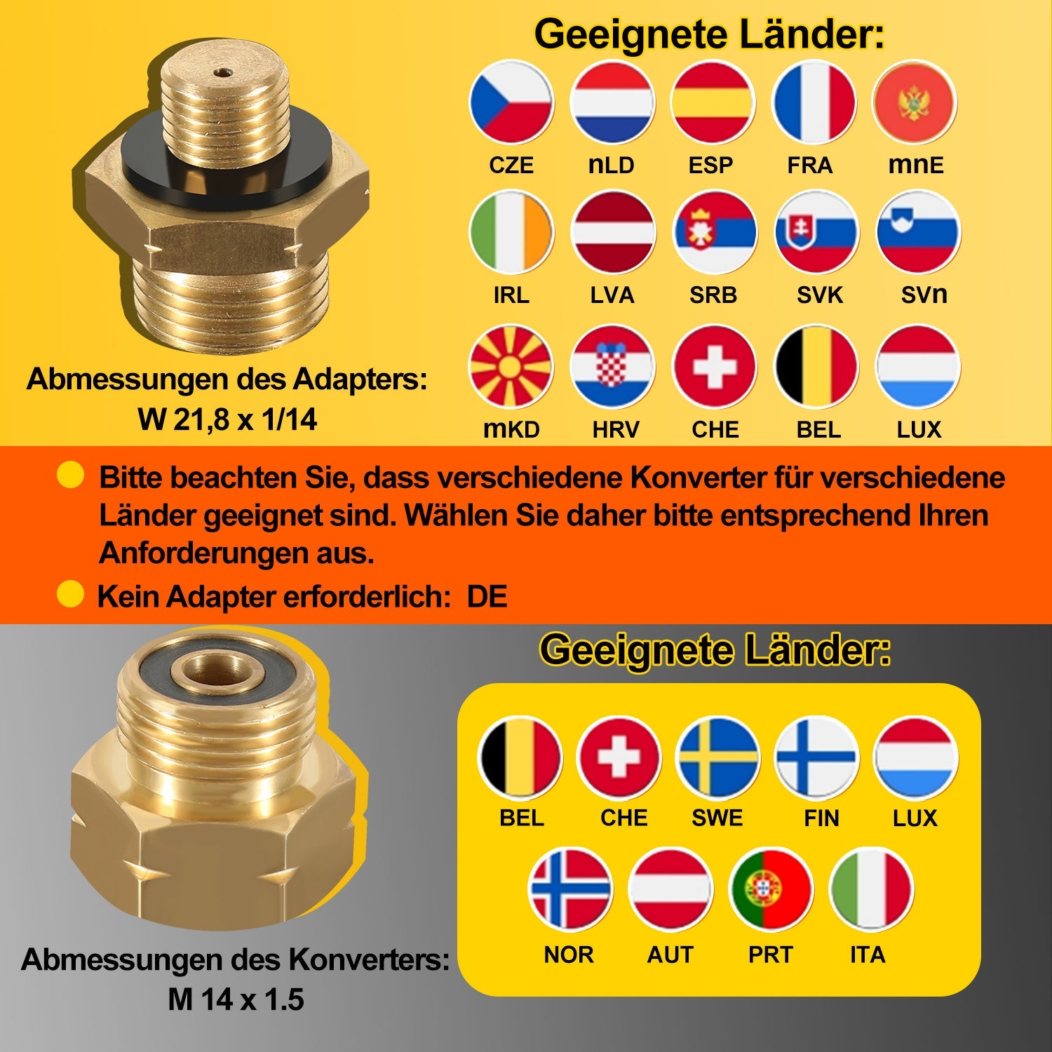 Cosmo Go Gasheizer 3800W Gasheizung für Gasflaschen Faltbarer mit EU Adapter