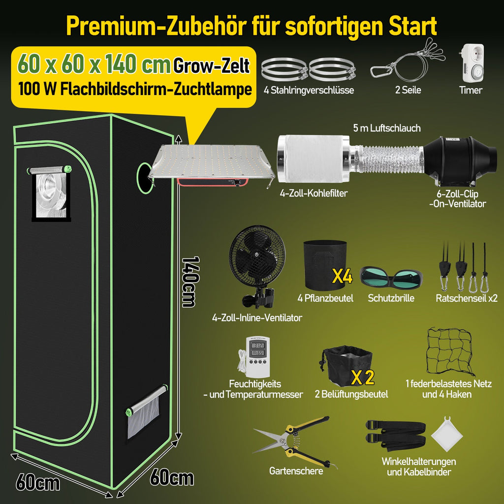 Cosmo Go Growzelt Growbox Komplettset Vollspektrum