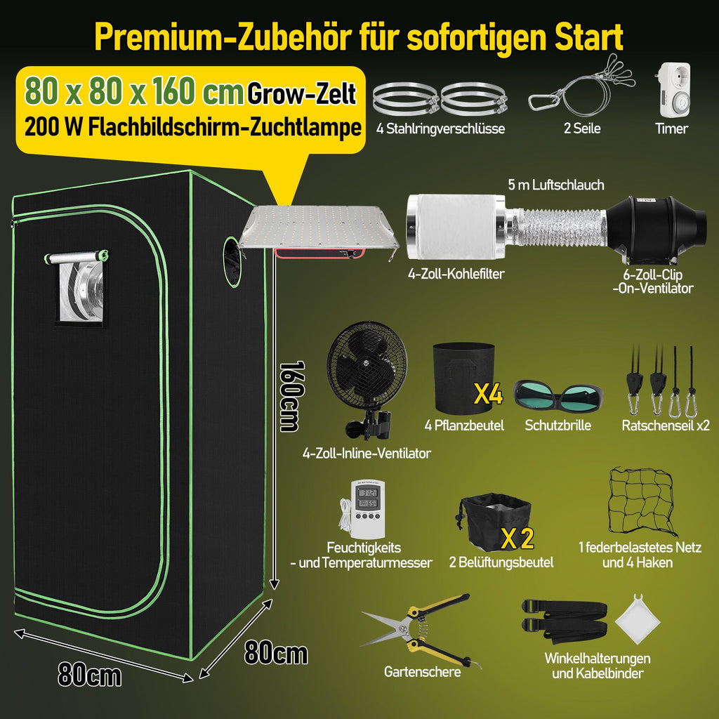 Cosmo Go Growzelt Growbox Komplettset Vollspektrum
