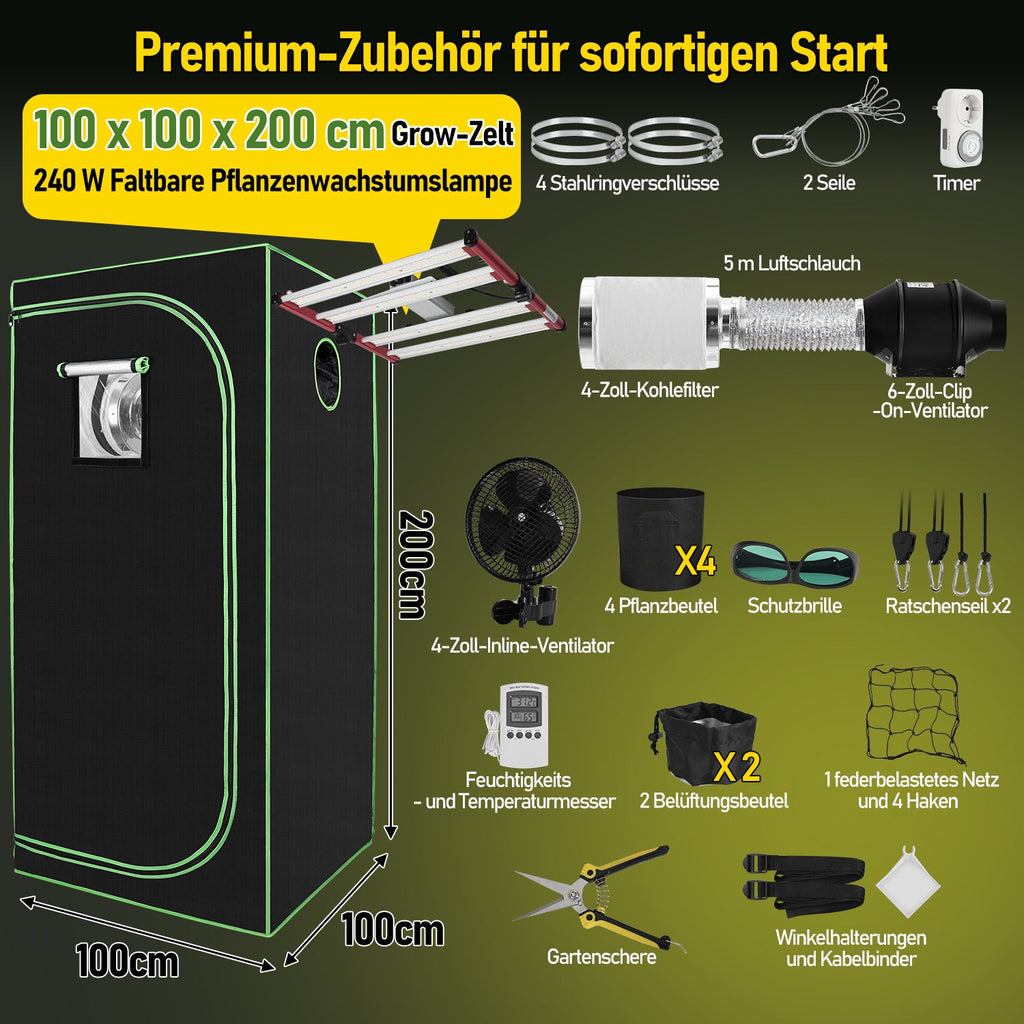 Cosmo Go Growzelt Growbox Komplettset Vollspektrum