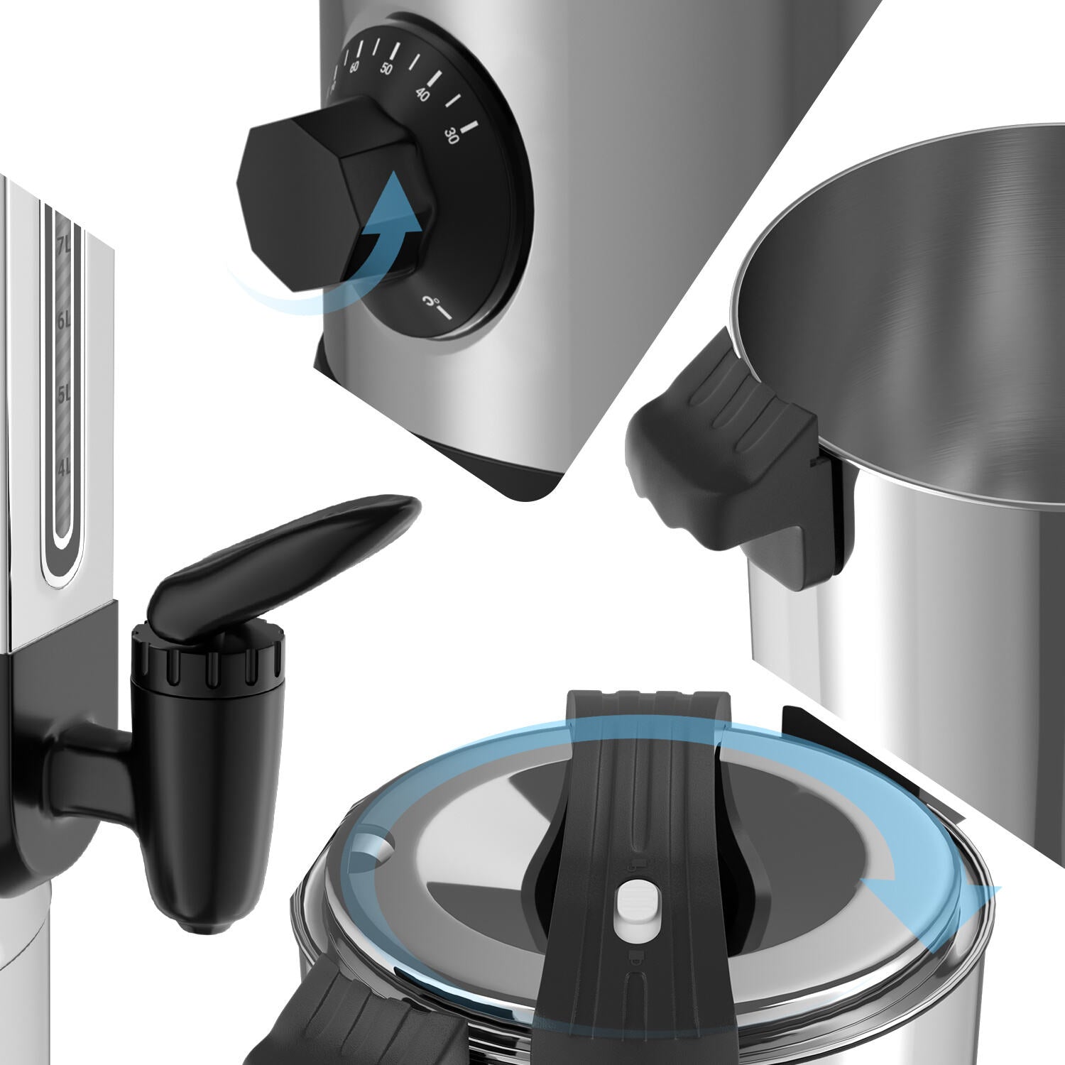 Cosmo Go Glühweinkocher Glühweintopf Edelstahl 1500W 8L