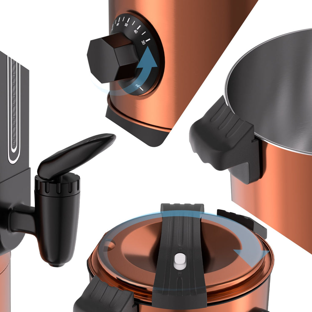 Cosmo Go 8 L Glühweinkocher Glühweinkessel inkl. 10 Tassen, Kupferfarbe