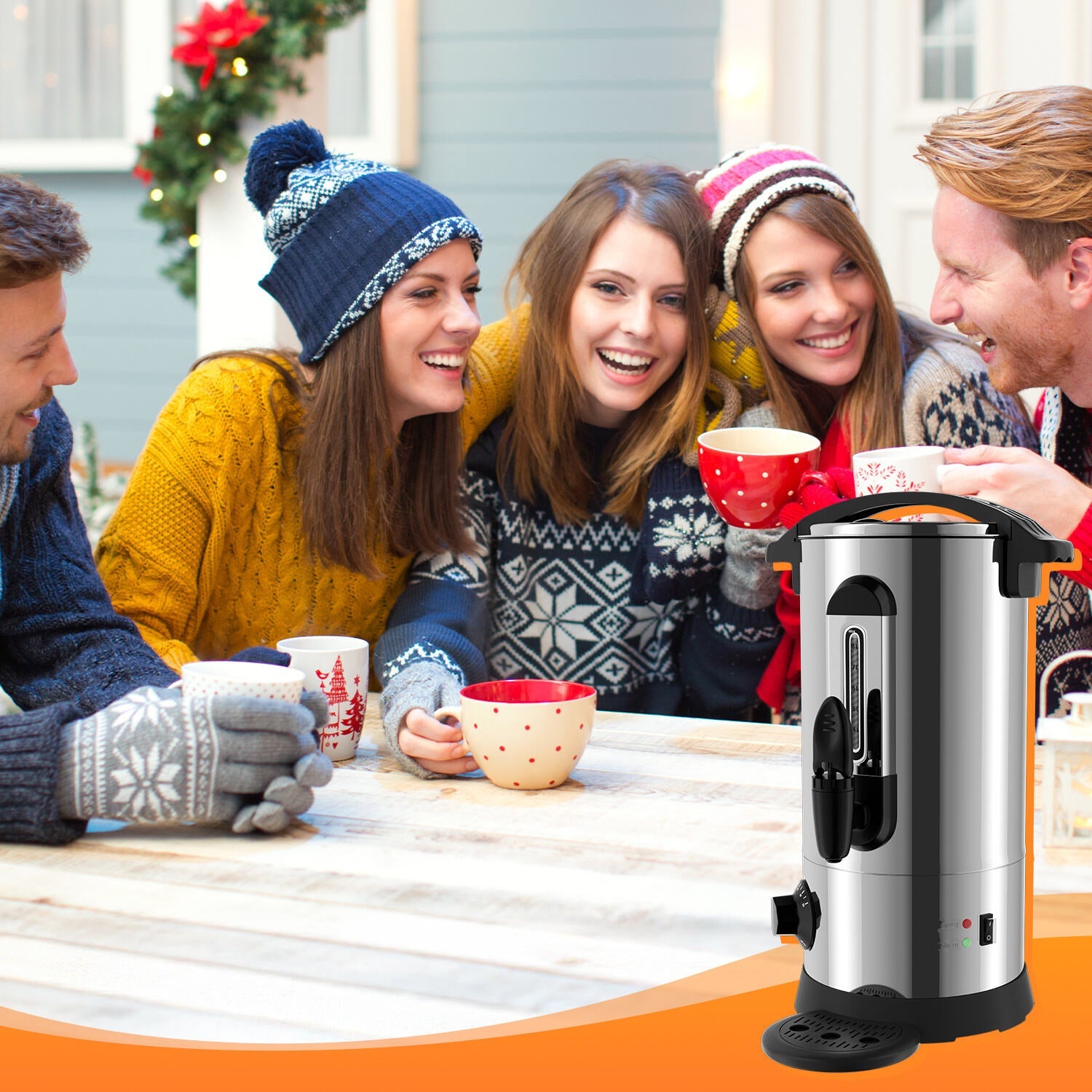Cosmo Go Glühweinkocher Glühweintopf Edelstahl 1500W 8L