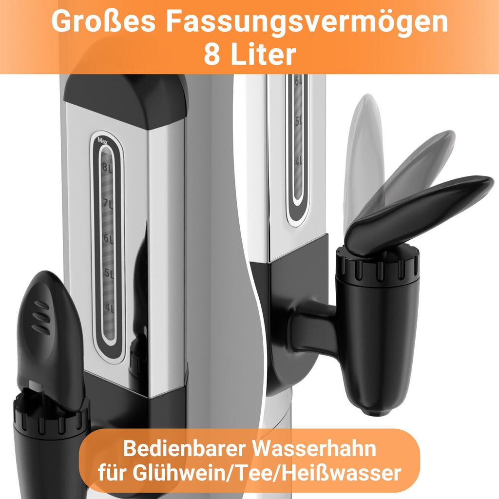 Cosmo Go Glühweinkocher Glühweintopf Edelstahl 1500W 8L