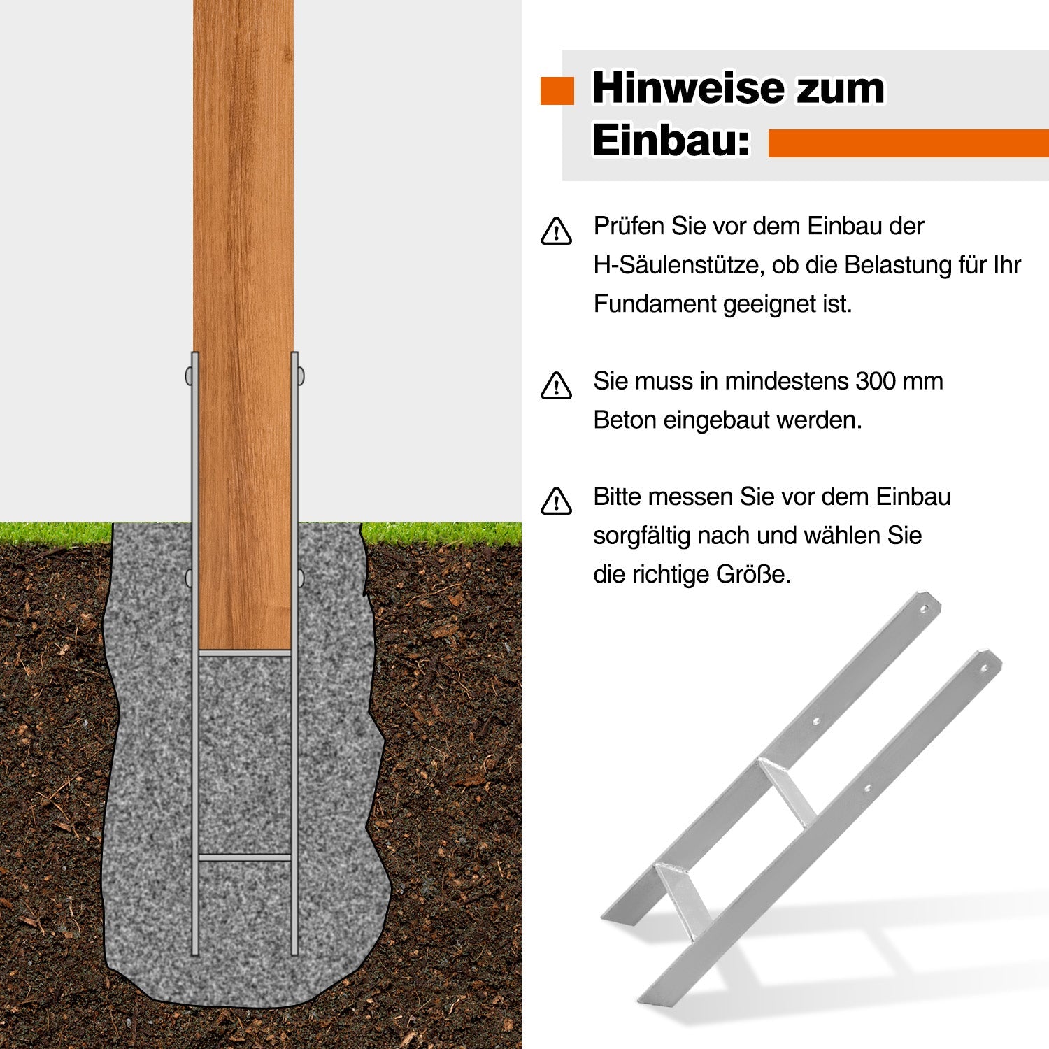 Cosmo Go 2/4 Stück H-anker H-Pfostenträger Pfosten