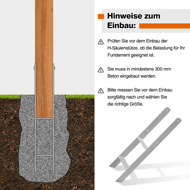 Cosmo Go 2/4 Stück H-anker H-Pfostenträger Pfosten Main Image