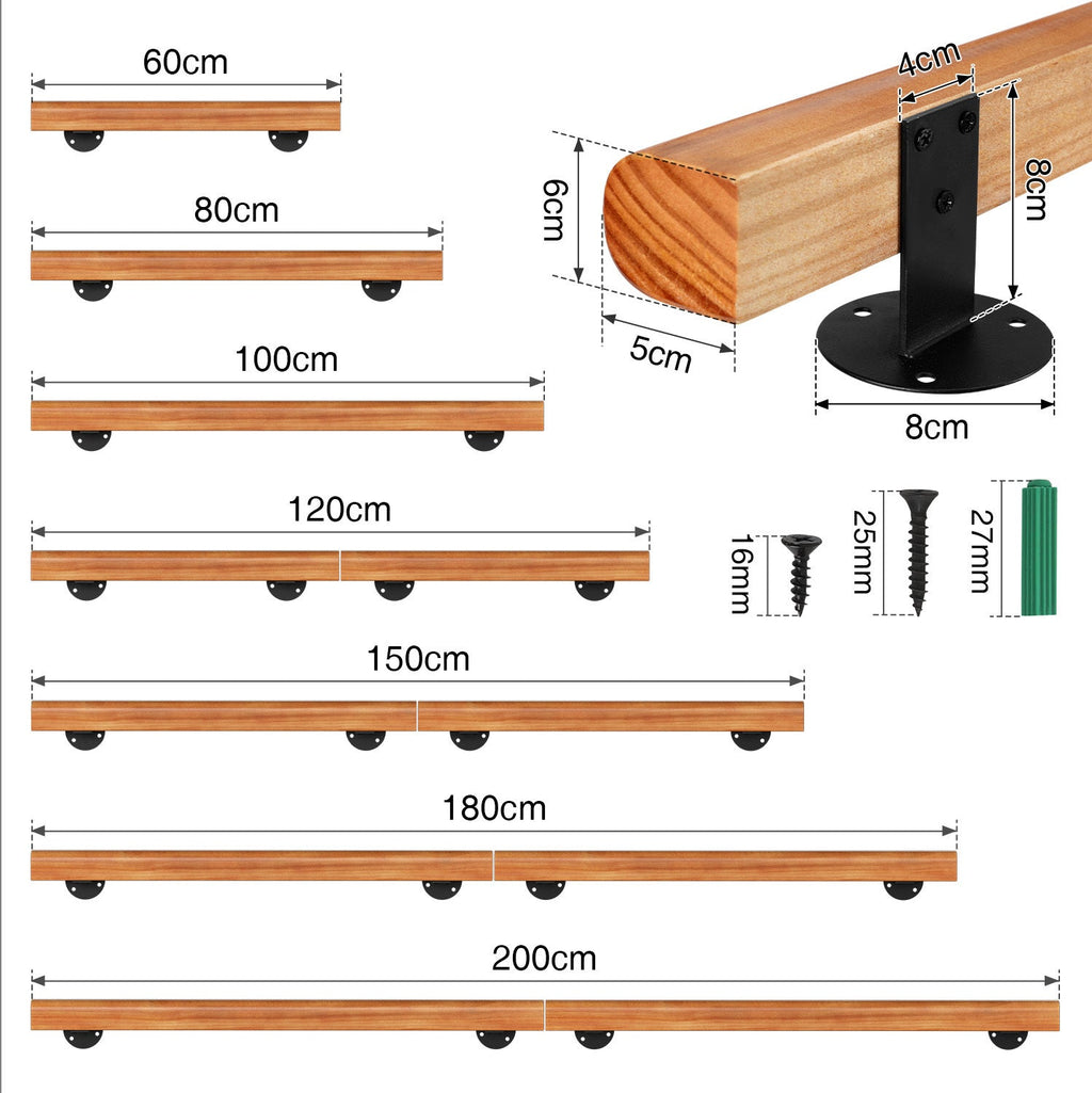 Cosmo Go Handlauf Treppengeländer Kiefernholz Halbrunde Wood