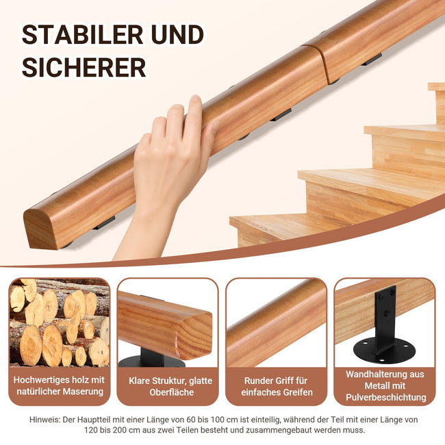 Cosmo Go Handlauf Treppengeländer Kiefernholz Halbrunde Wood Main Image