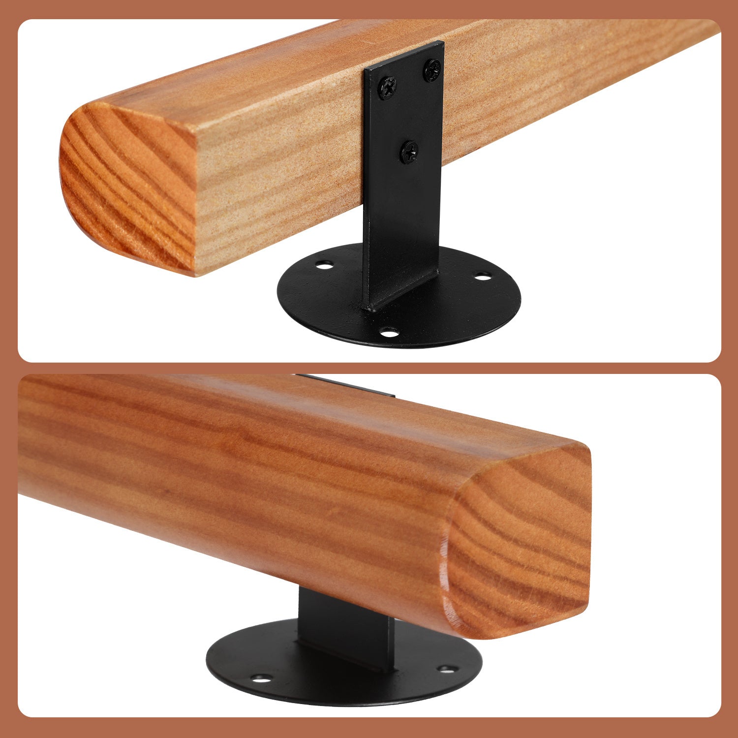 Cosmo Go Handlauf Treppengeländer Kiefernholz Halbrunde Wood