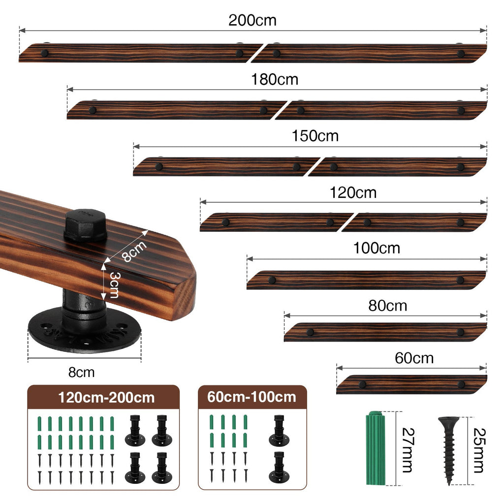 Cosmo Go Handlauf Treppengeländer Kiefernholz 60cm-200cm Brown