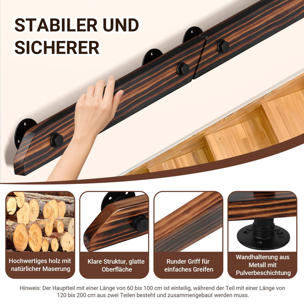 Cosmo Go Handlauf Treppengeländer Kiefernholz 60cm-200cm Brown