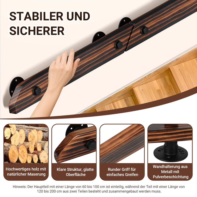 Cosmo Go Handlauf Treppengeländer Kiefernholz 60cm-200cm Brown Main Image