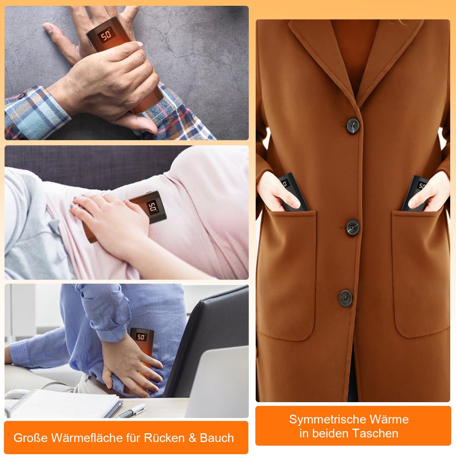 Cosmo Go 2x Set Handwärmer Elektrisch Taschenwärmer USB