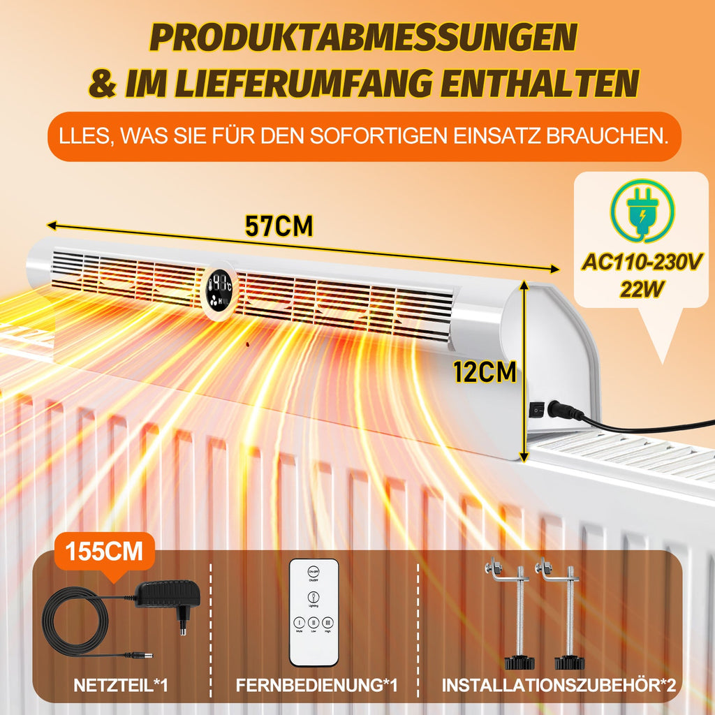 Cosmo Go Heizkörper Ventilator Heizverstärker 6 Auslässen und Beleuchtung