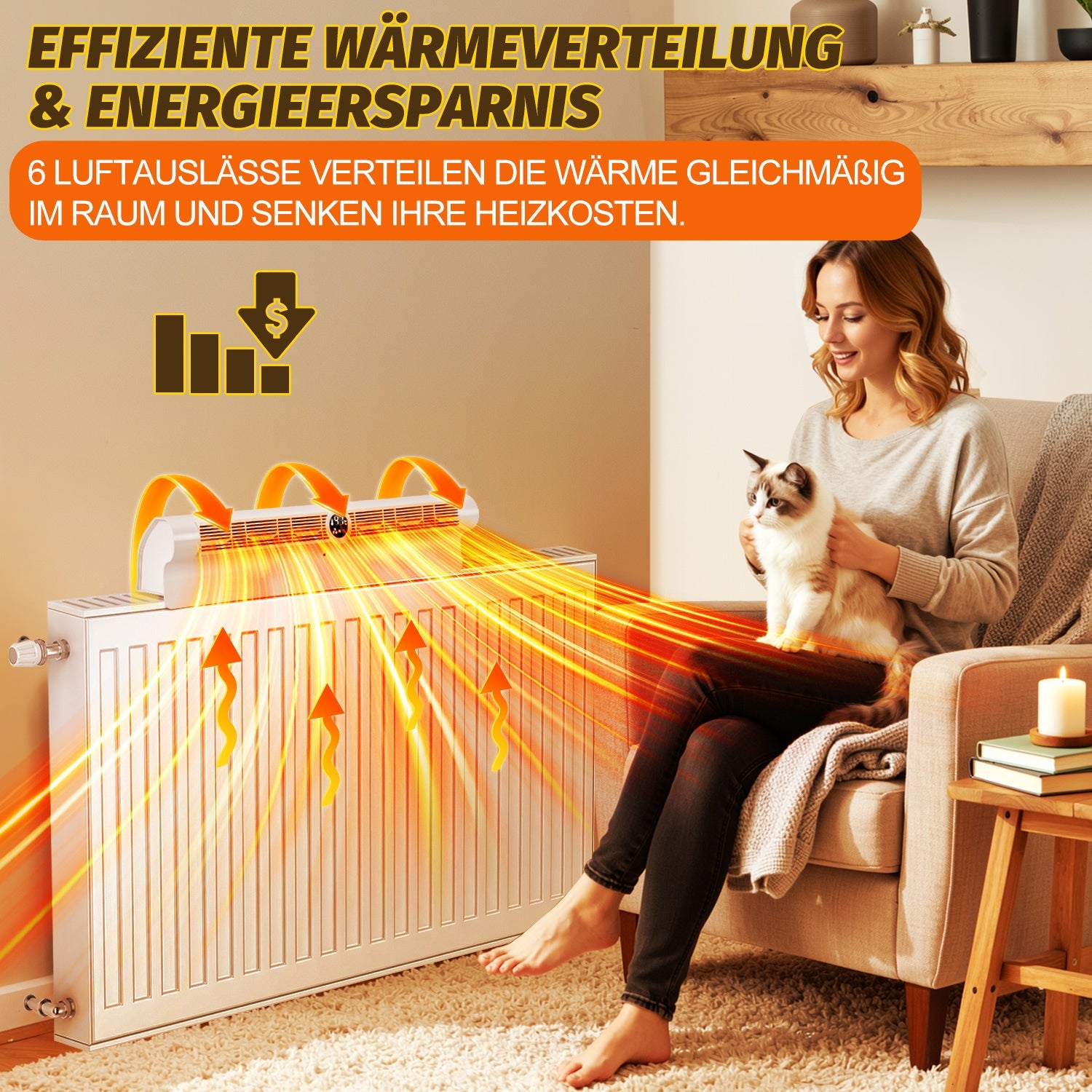 Cosmo Go Heizkörper Ventilator Heizverstärker 6 Auslässen und Beleuchtung