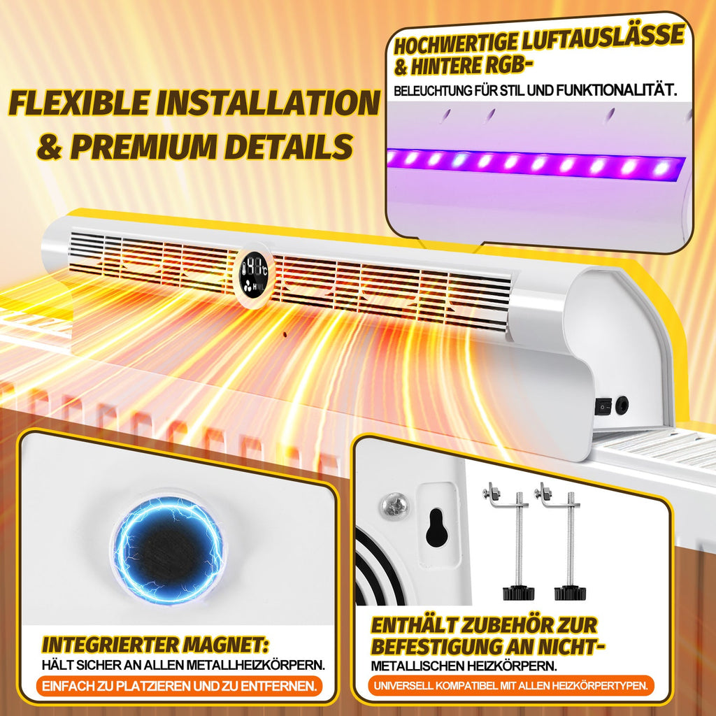 Cosmo Go Heizkörper Ventilator Heizverstärker 6 Auslässen und Beleuchtung