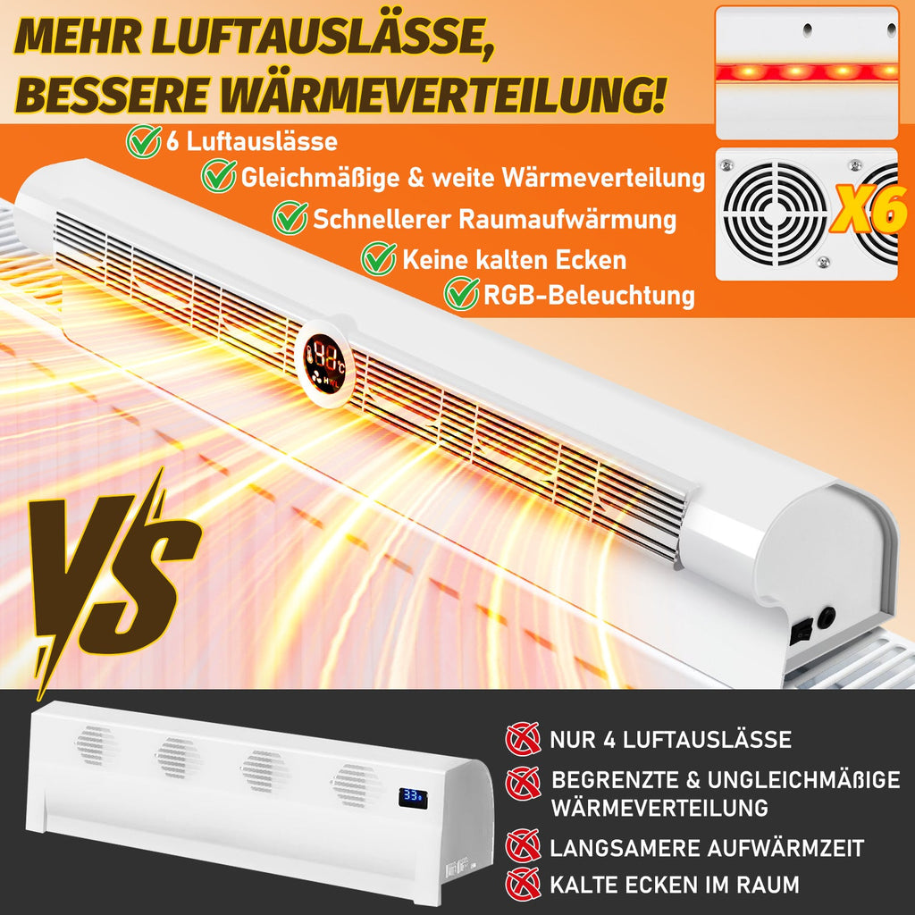 Cosmo Go Heizkörper Ventilator Heizverstärker 6 Auslässen und Beleuchtung