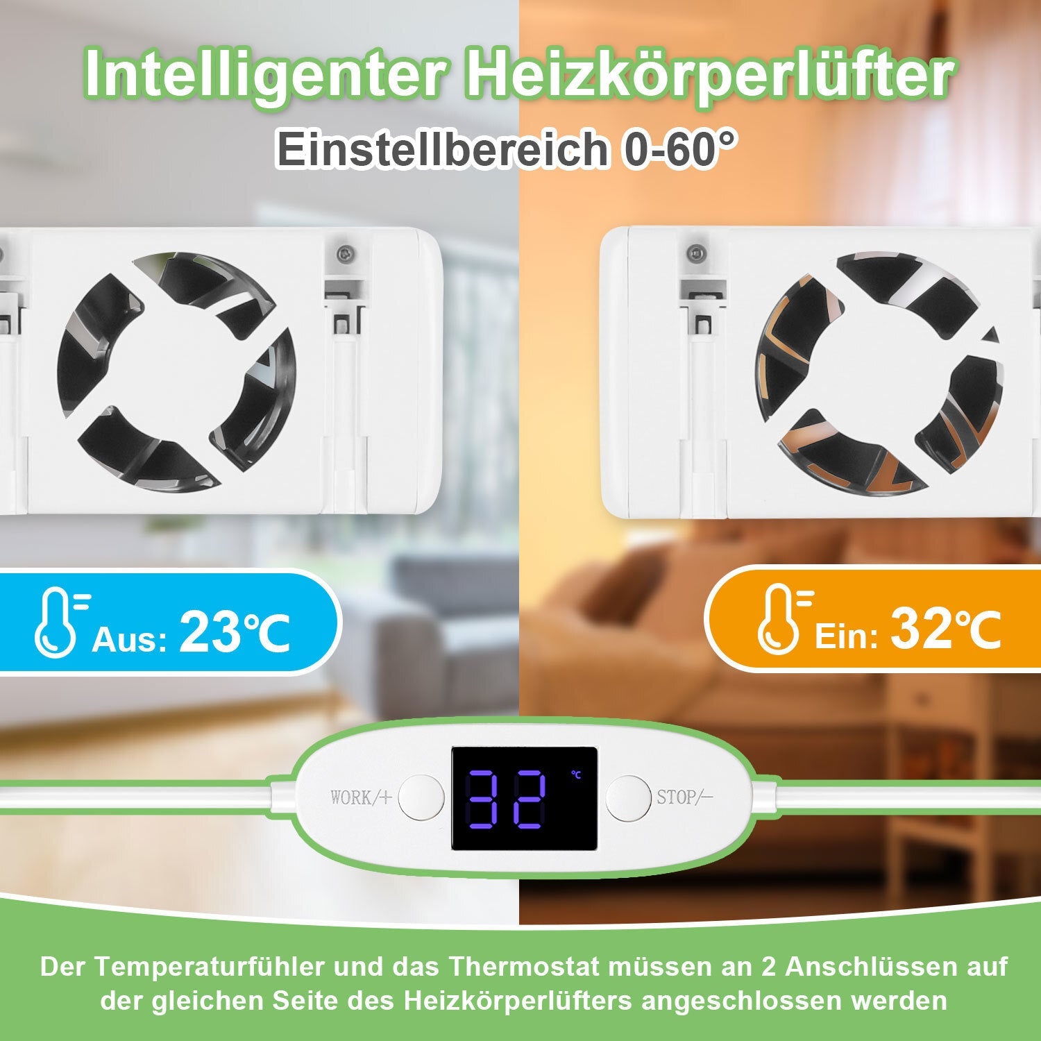 Cosmo Go Heizkörperverstärker Heizkörper 5 Lüfter