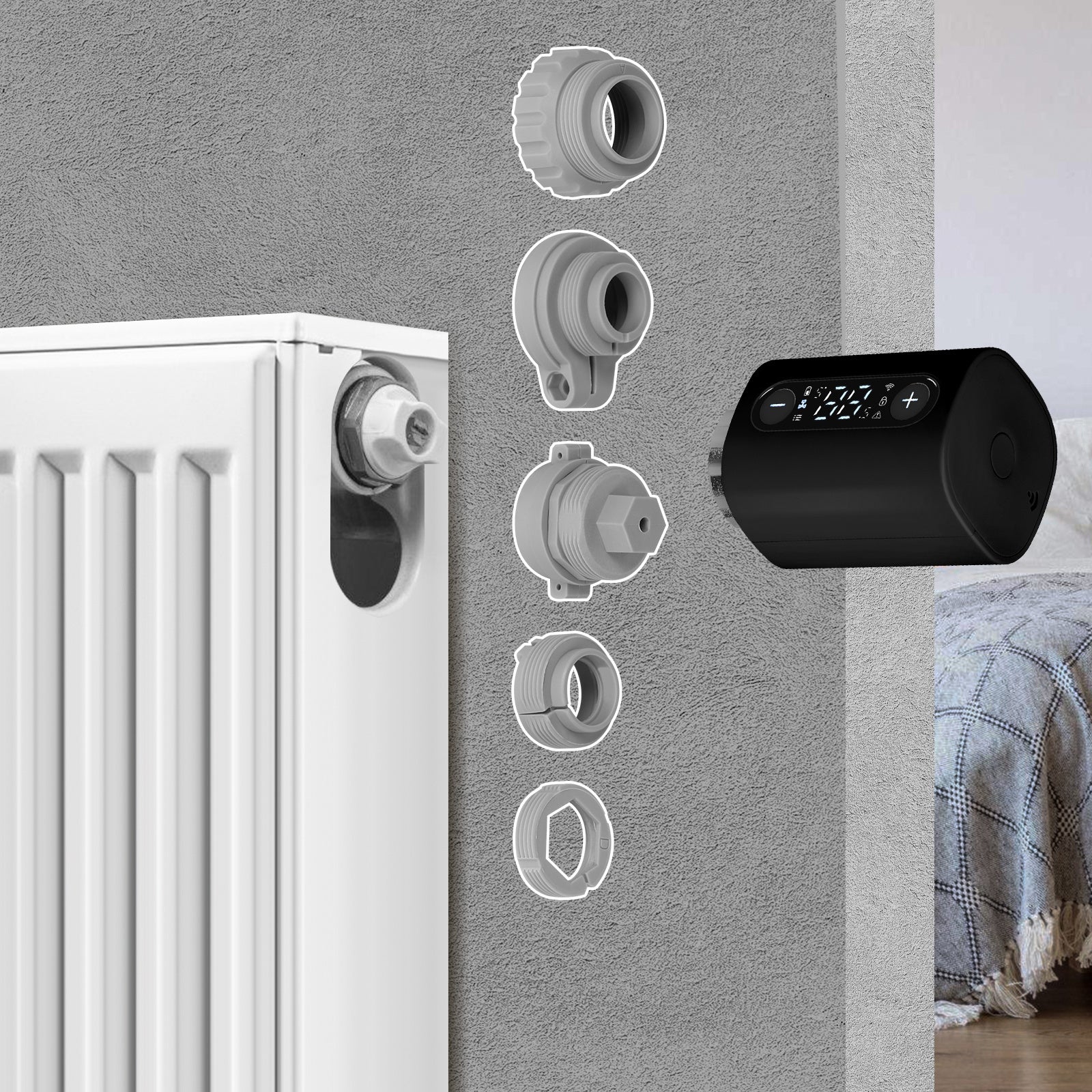 Cosmo Go Heizkörperthermostat Thermostatisches Heizkörperventil mit Ersatzkopf