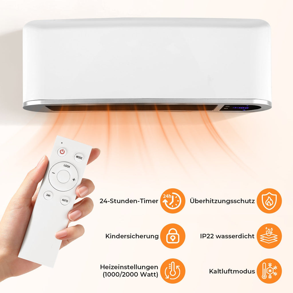 Cosmo Go Heizlüfter Keramik Wandheizung APP 2000W