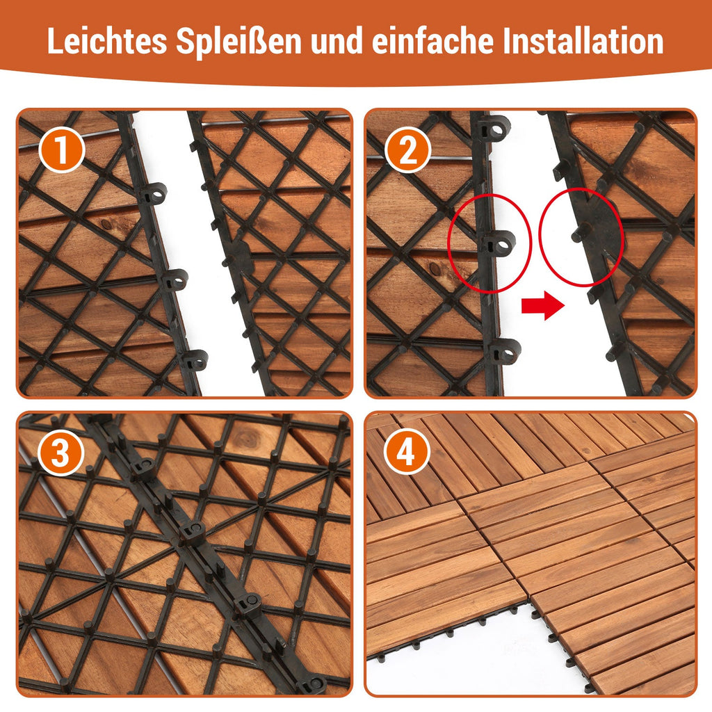 Cosmo Go Holzfliesen 30x30cm 6 Latten Fliese (11 Stück)
