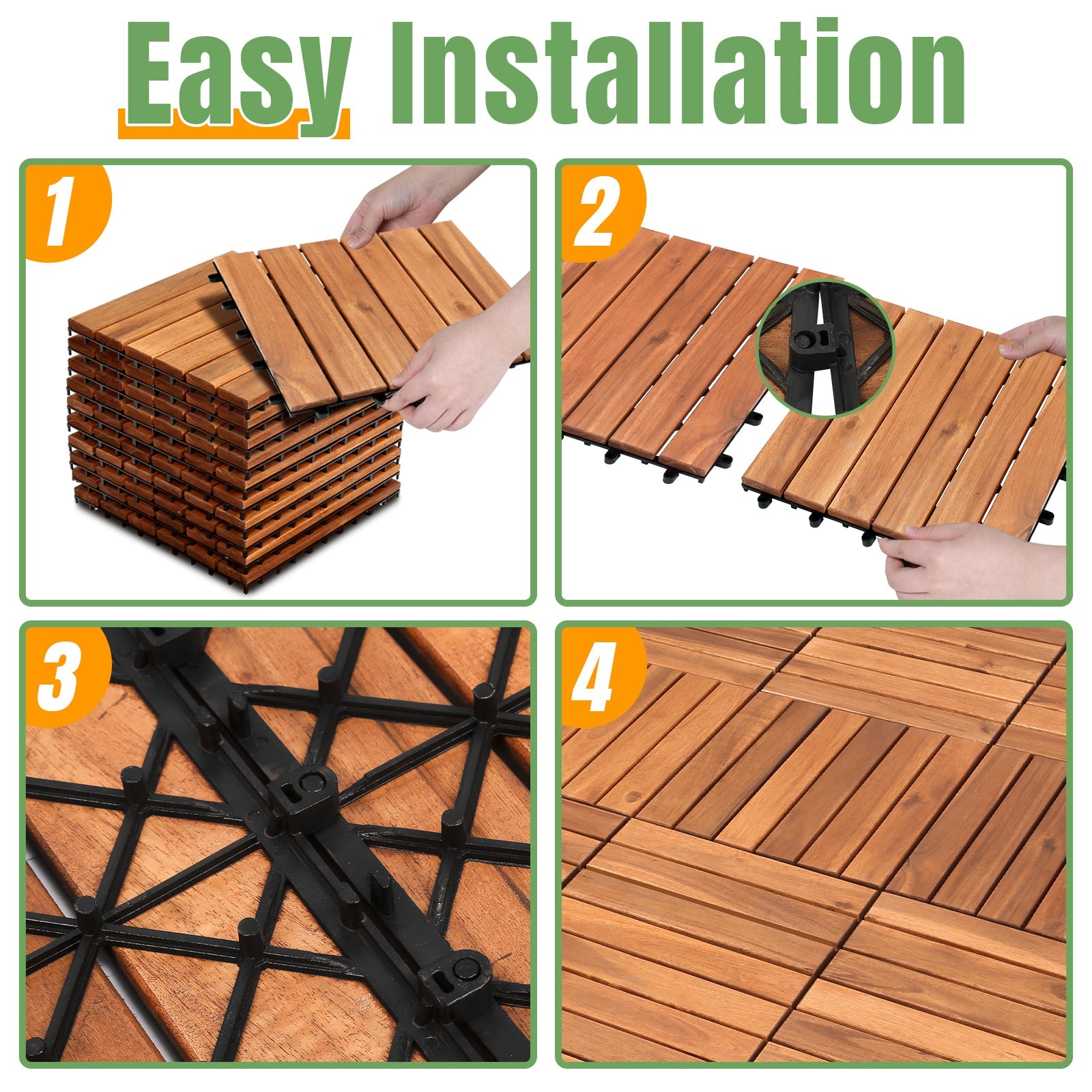 Cosmo Go Holzfliesen 30x30cm 6 Latten Fliese (11 Stück) Verschiedene Farben