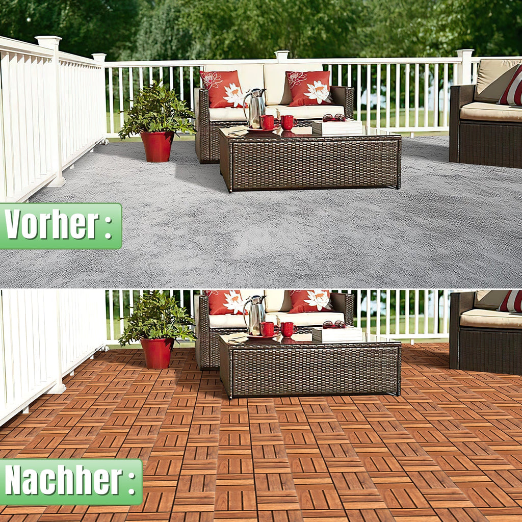 Cosmo Go Holzfliesen 30x30cm 12 Latten Fliese(11 Stück) Verschiedene Farben