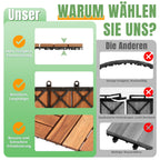 Cosmo Go Holzfliesen 30x30cm 12 Latten Fliese(11 Stück) Verschiedene Farben
