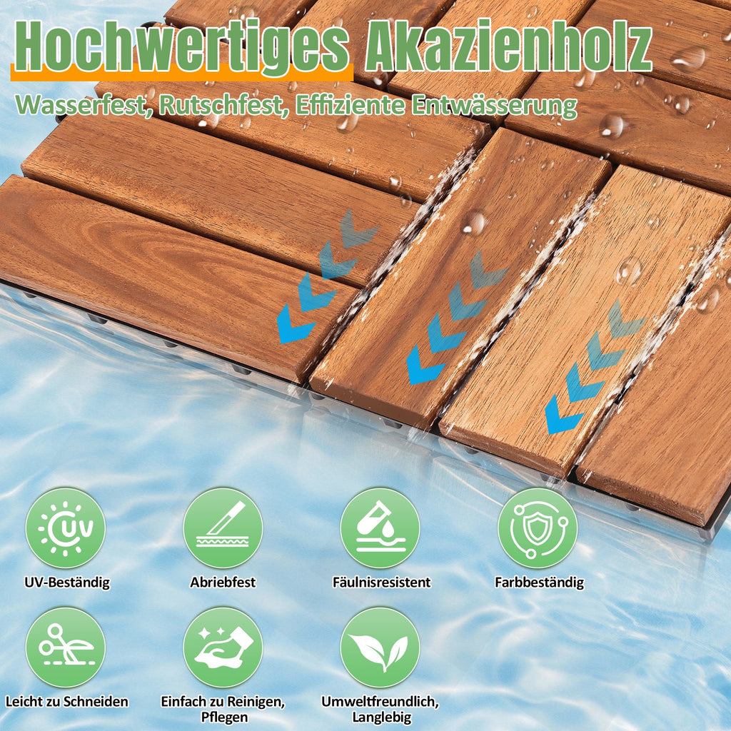 Cosmo Go Holzfliesen 30x30cm 12 Latten Fliese(11 Stück) Verschiedene Farben