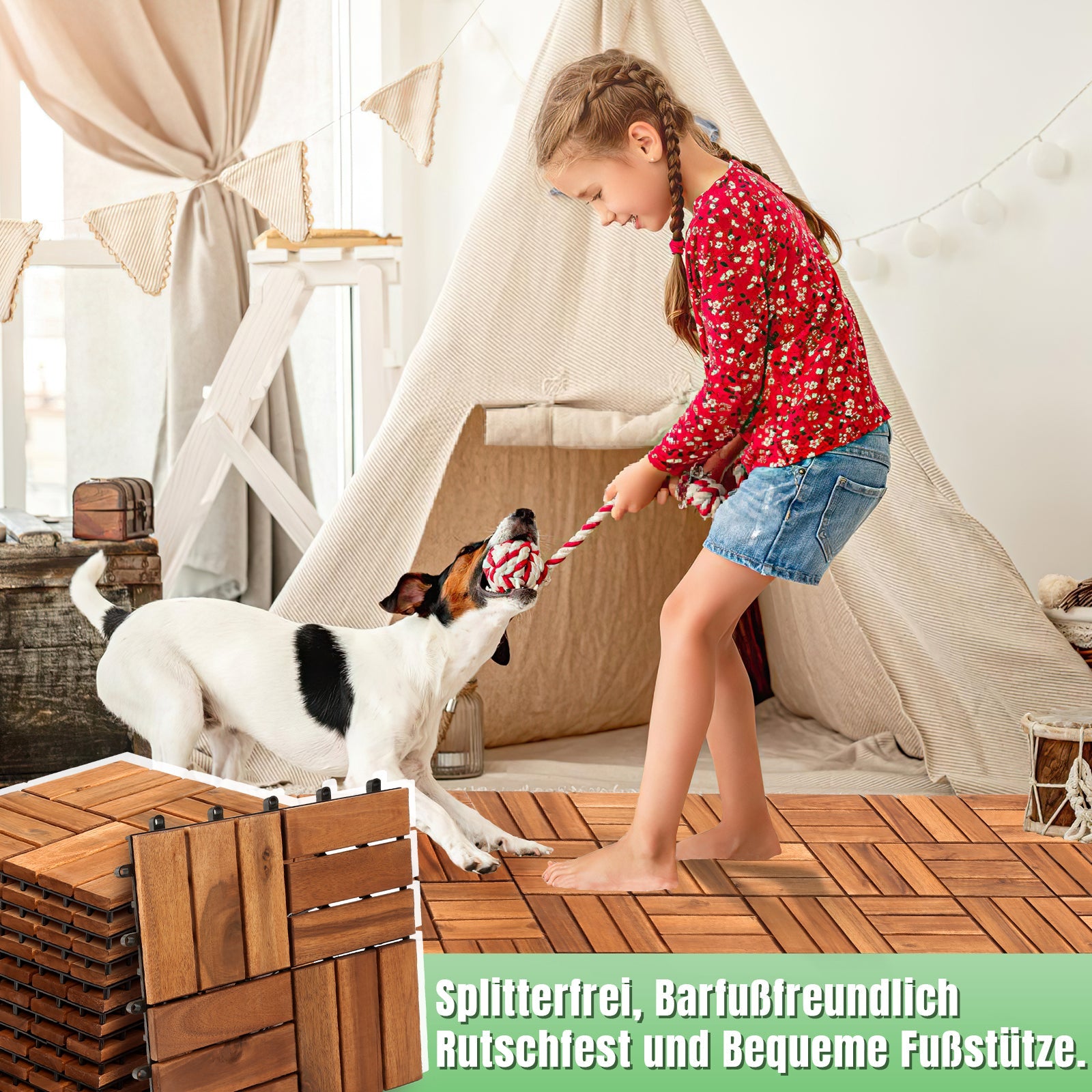 Cosmo Go Holzfliesen 30x30cm 12 Latten Fliese(11 Stück) Verschiedene Farben