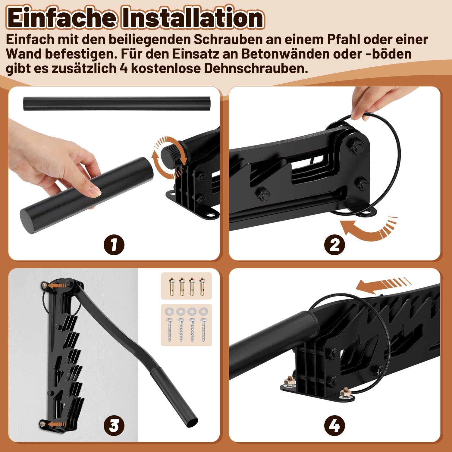 Cosmo Go Manueller Holzspalter Wandhalterung mit Abziehbar Griff