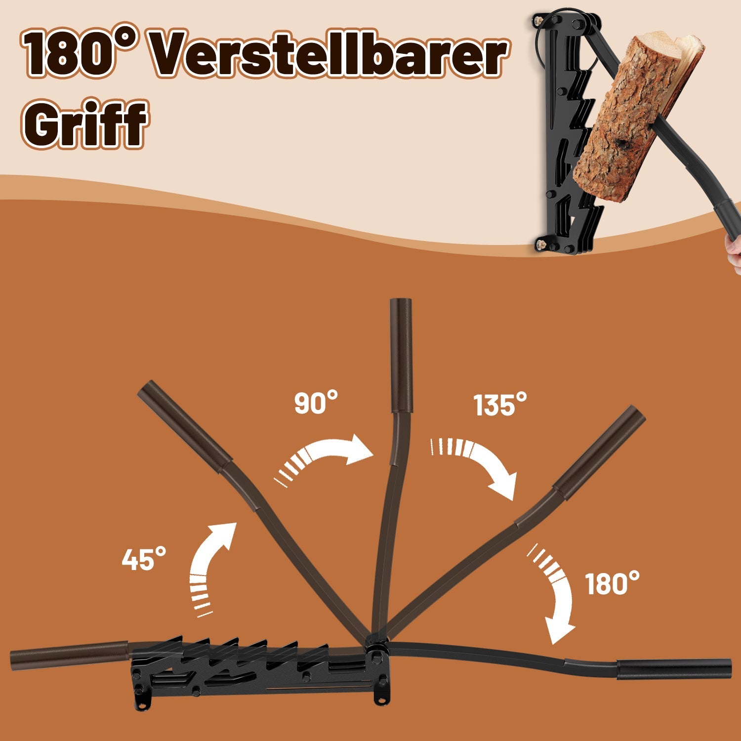 Cosmo Go Manueller Holzspalter Wandhalterung mit Abziehbar Griff