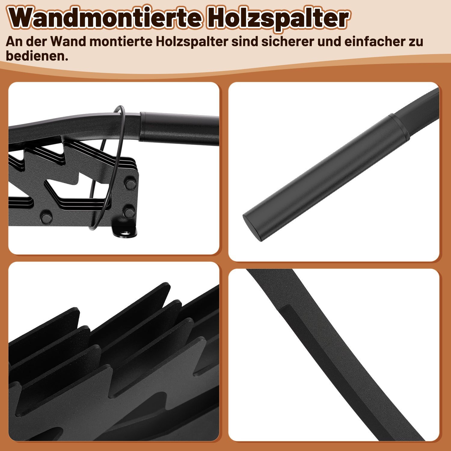 Cosmo Go Manueller Holzspalter Wandhalterung mit Abziehbar Griff
