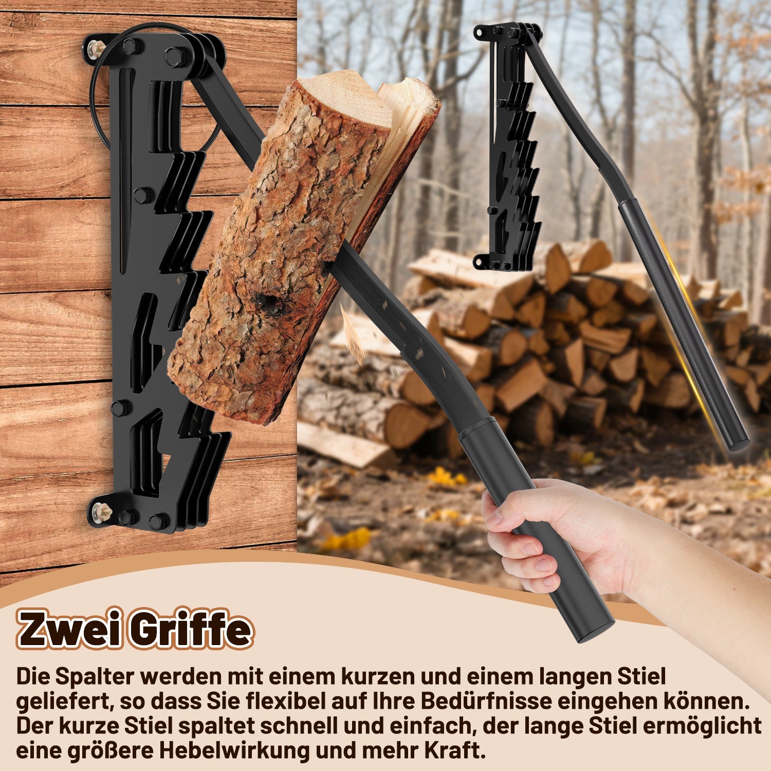 Cosmo Go Manueller Holzspalter Wandhalterung mit Abziehbar Griff