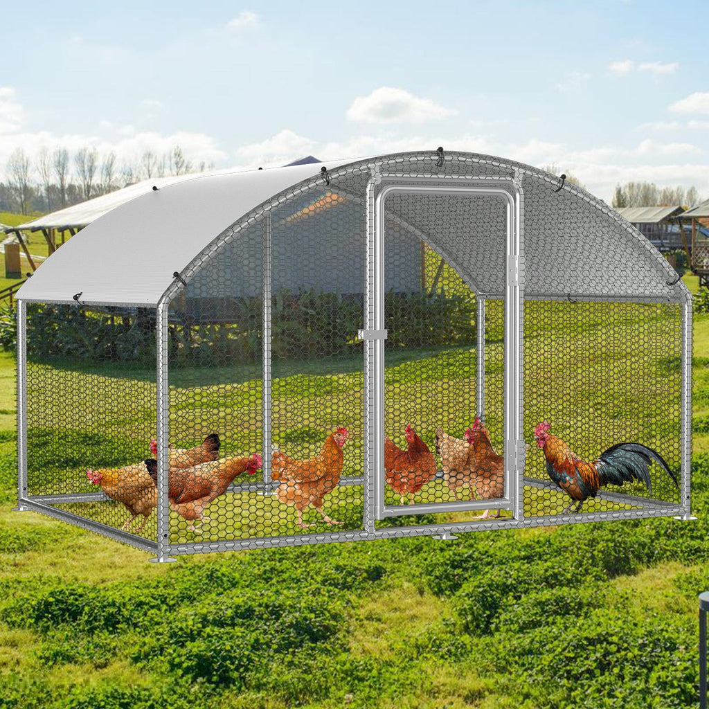 Cosmo Go Hühnerstall Freilaufgehege Kuppeldach Verzinktem Stahl 3x2x2m