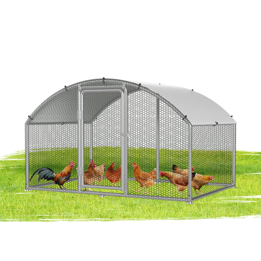 Cosmo Go Hühnerstall Freilaufgehege Kuppeldach Verzinktem Stahl 3x2x2m