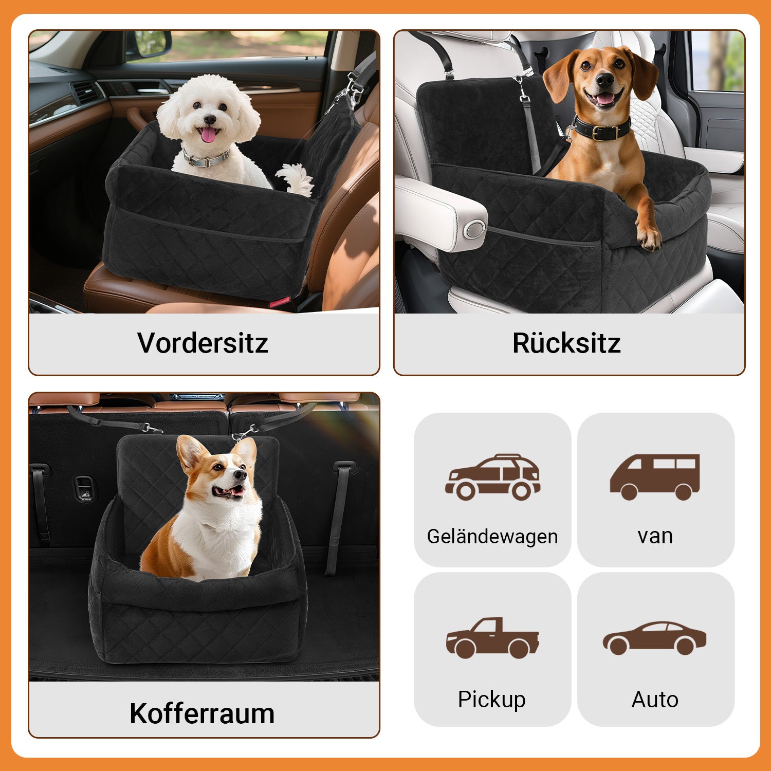 Cosmo Go Hundesitz Auto Hundeautositz bis 50kg