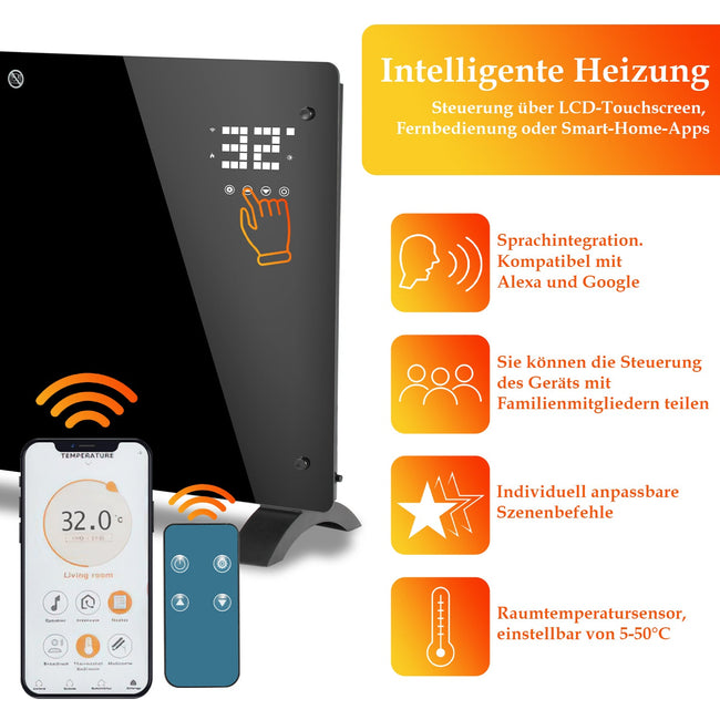 Cosmo Go Infrarotheizung Elektroheizung 2000W Mit App-Steuerung Fernbedienung Main Image