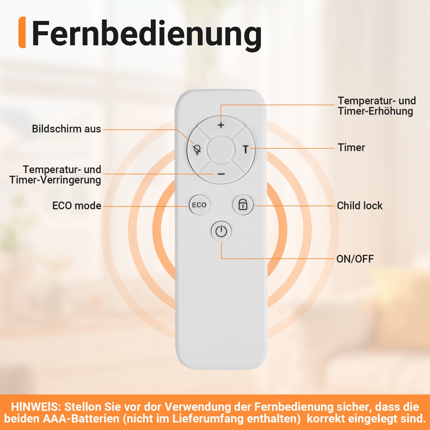 Cosmo Go Infrarotheizung Elektroheizung 450W mit App Fernbedienung